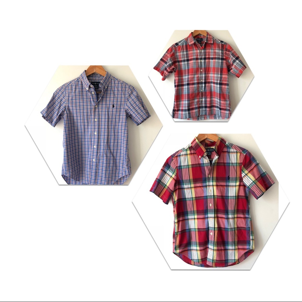 Three Boy Ralph Laurent Polo Short Sleeve Shirts